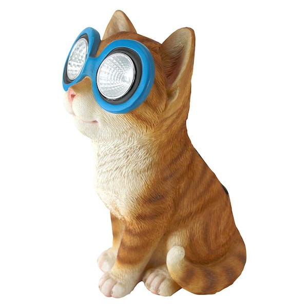 Design Toscano Bright Eyes Solar Cat Garden Statue - QL58930