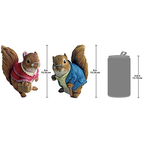 Design Toscano Grandmother and Grandfather Squirrel Statues: Set of Two - QM94685
