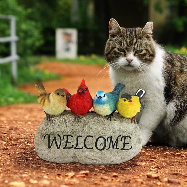 Design Toscano Birdy Welcome Garden Stone Statue: Large - QM21001