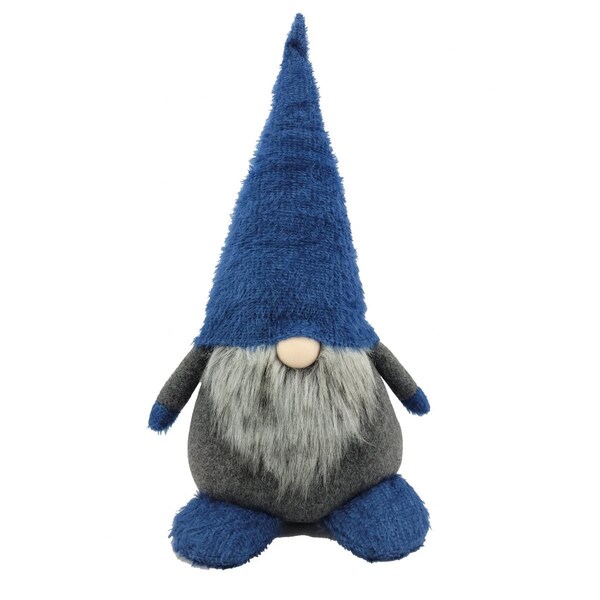 Palacedesigns 23 in. Fabric Standing Gnome Sculpture, Blue & Gray - PA3096519