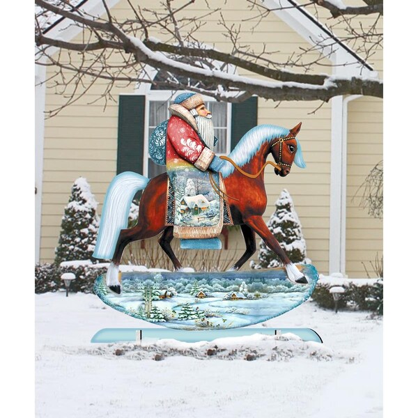 Heatwave Horsey Santa Free Standing Garden Decor - HE1770822