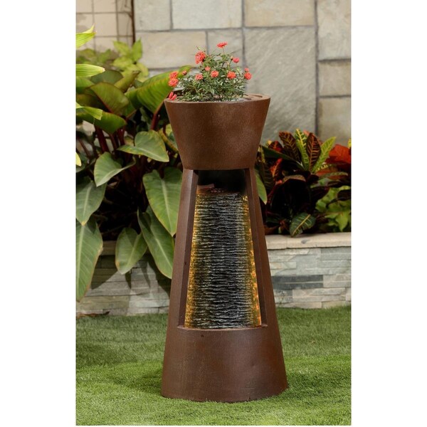 Vaser Designs Cascade Fountain with Flower Pot At Top - VA3001149