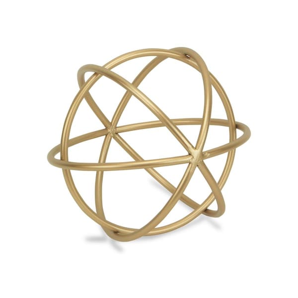 Palacedesigns 8.75 x 8.75 x 8.75 in. Petite Gold Metal Orb Decorative Sculpture - PA3657703