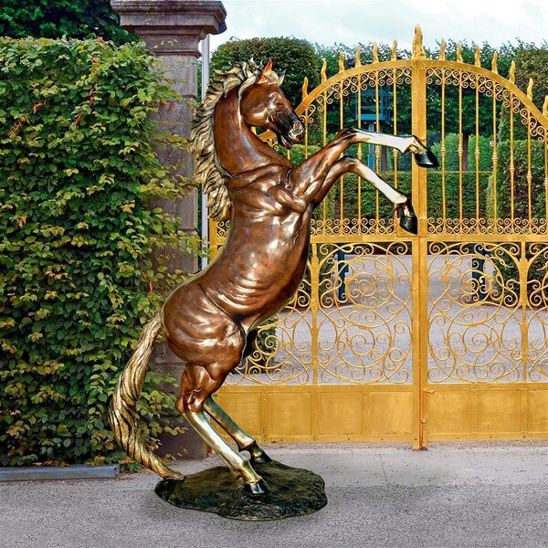 Design Toscano Majestic Spirit, Rearing Horse Cast Bronze Garden Statue: Right - KW76431