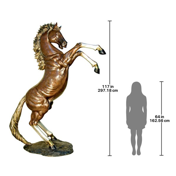 Design Toscano Majestic Spirit, Rearing Horse Cast Bronze Garden Statue: Right - KW76431