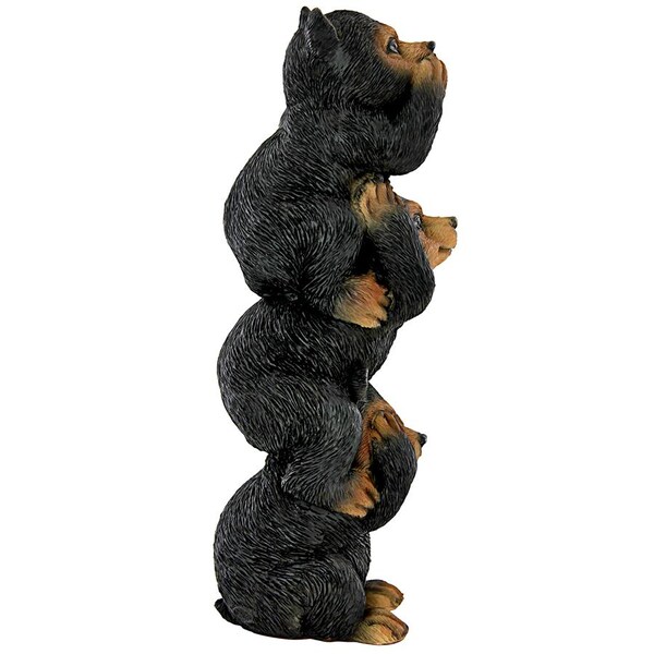 Design Toscano Backwoods Troublemakers Speak, Hear, See No Evil Black Bear Statue - HT142927