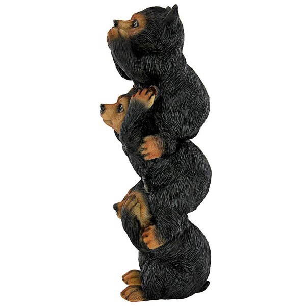 Design Toscano Backwoods Troublemakers Speak, Hear, See No Evil Black Bear Statue - HT142927