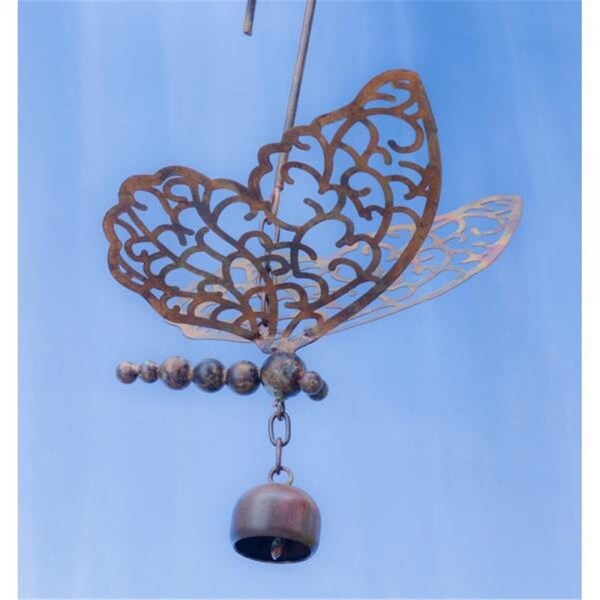 Ancient Graffiti Hanging Butterfly with Bell Flamed Finish Wind Chimes - ANCIENTAG86091
