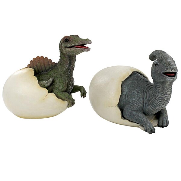 Design Toscano Prehistoric Dinosaur Egg Hatchling Garden Statues - QM9282470