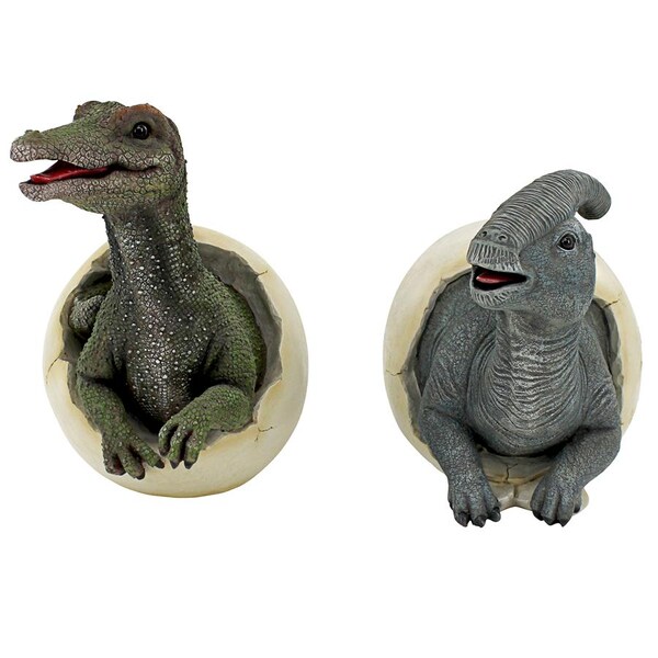 Design Toscano Prehistoric Dinosaur Egg Hatchling Garden Statues - QM9282470