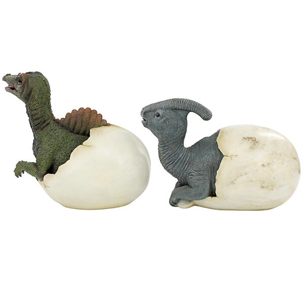 Design Toscano Prehistoric Dinosaur Egg Hatchling Garden Statues - QM9282470