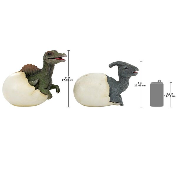 Design Toscano Prehistoric Dinosaur Egg Hatchling Garden Statues - QM9282470