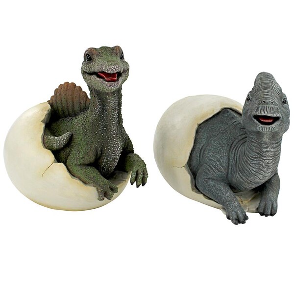 Design Toscano Prehistoric Dinosaur Egg Hatchling Garden Statues - QM9282470