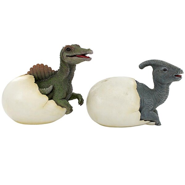 Design Toscano Prehistoric Dinosaur Egg Hatchling Garden Statues - QM9282470