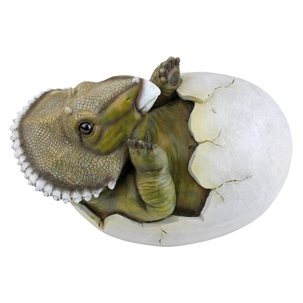 Design Toscano Baby Triceratops Dino Egg Statue - QM2728100