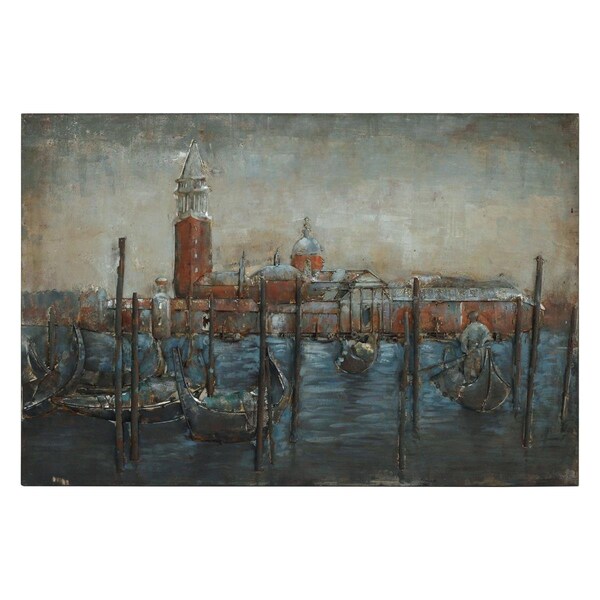 Solid Storage Supplies Primo Mixed Media Hand Painted Iron Wall Sculpture - Gondolas - SO2962588