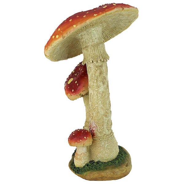 Design Toscano Mystic Forest Red and Tan Mushroom Statue: Red - QM223021