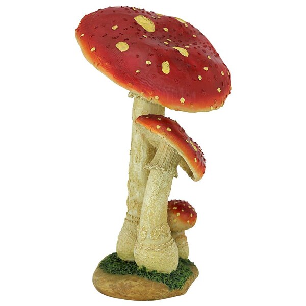 Design Toscano Mystic Forest Red and Tan Mushroom Statue: Red - QM223021