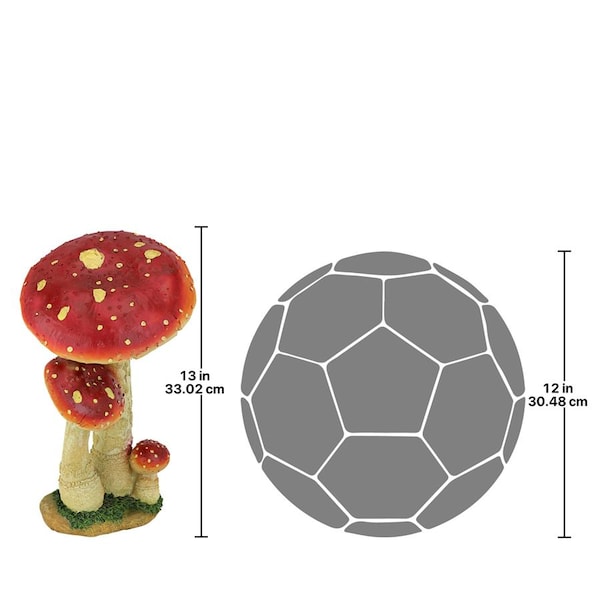 Design Toscano Mystic Forest Red and Tan Mushroom Statue: Red - QM223021