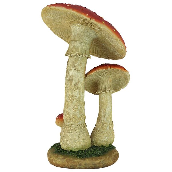 Design Toscano Mystic Forest Red and Tan Mushroom Statue: Red - QM223021