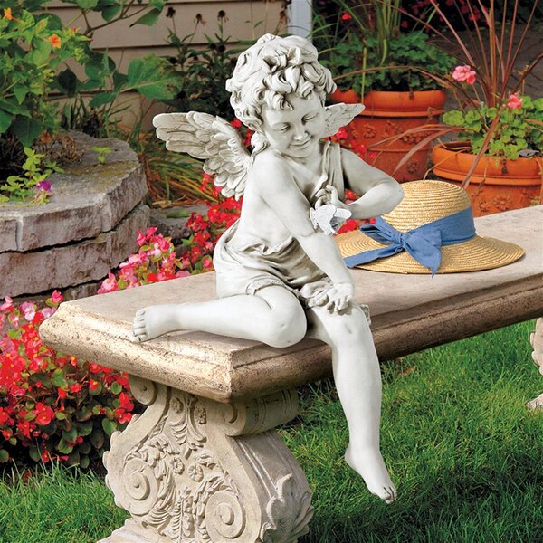 Design Toscano Peaceful Presence Angel Sitter Garden Statue - KY47014