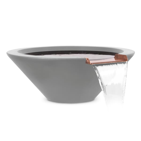 The Outdoor Plus 48 Round Cazo Water Bowl - GFRC Concrete - Natural Gray - - OPT-48RWO-NGY