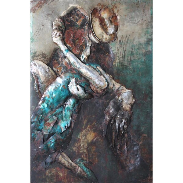 Solid Storage Supplies Primo Mixed Media Hand Painted Iron Wall Sculpture - Ballroom Dancers - SO2960505