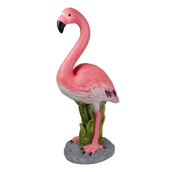 Heat Wave 25.5 in. Standing Flamingo Outdoor Garden Statue, Pink - HE1777156