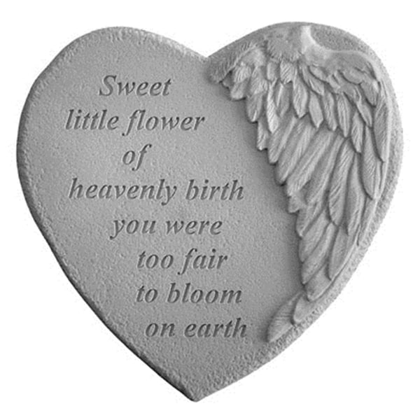 Kay Berry Winged Heart Memorial Stone - Sweet Little Flower. - KA313398