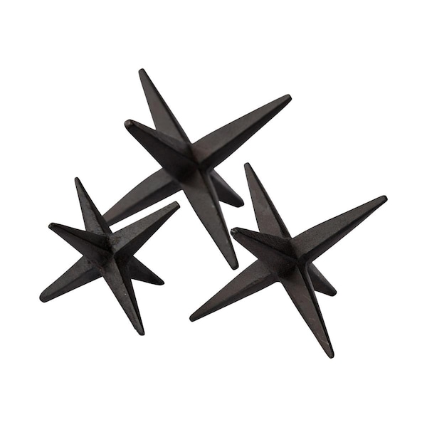 Homeroots 4 x 5 x 5 in. Black Metal Star Decor Pieces - 392492