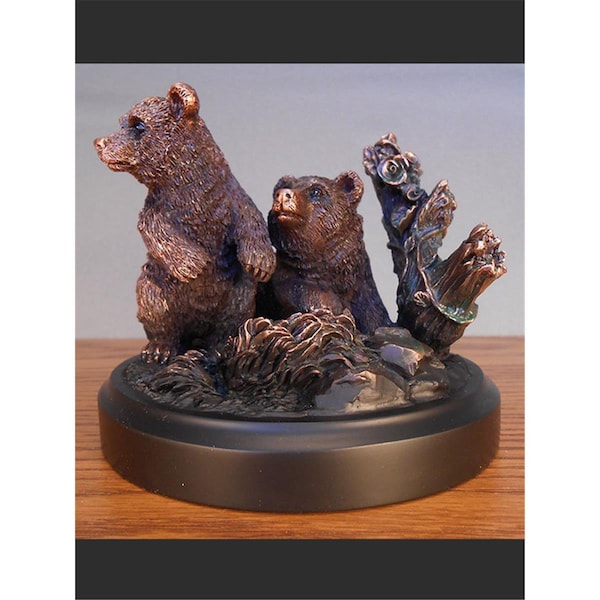 Marian Imports F 5.5 x 4.5 in.Treasure of Nature Howling Bronze 2 Bear Statue - 13027