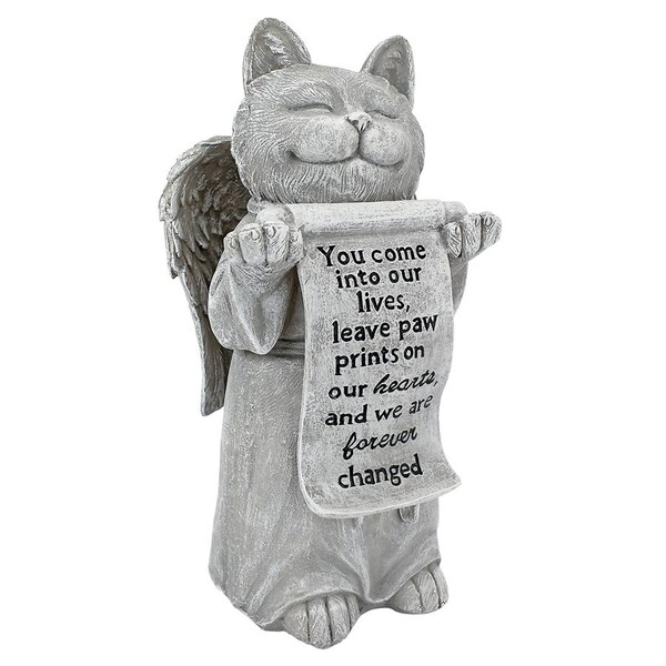 Design Toscano Paw Prints on our Hearts Memorial Cat Statue - QL59385