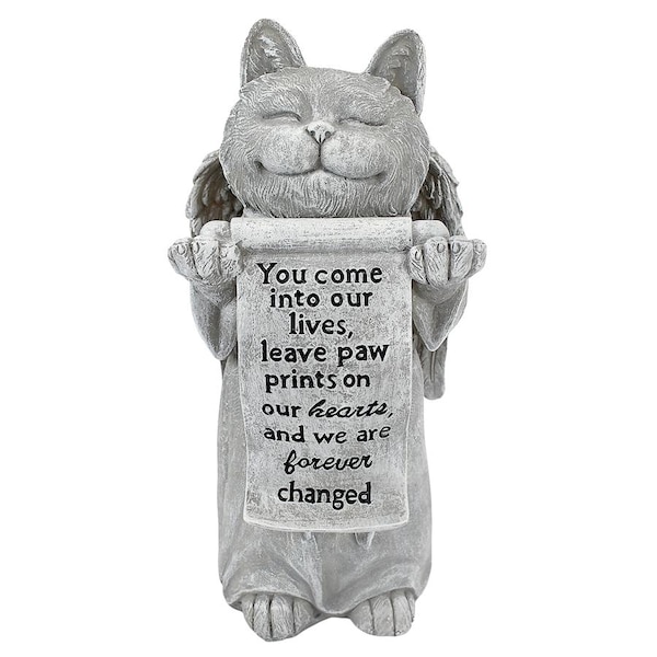 Design Toscano Paw Prints on our Hearts Memorial Cat Statue - QL59385
