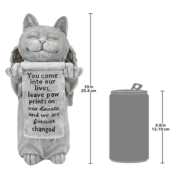 Design Toscano Paw Prints on our Hearts Memorial Cat Statue - QL59385