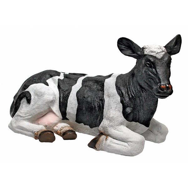Design Toscano Daisy and Country Boy Cow Statues: Daisy - QM24251001