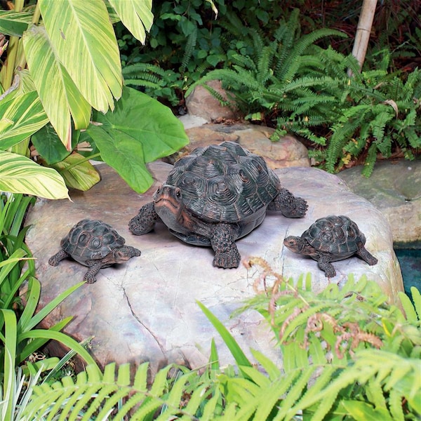 Design Toscano Turtle Tribe Garden Tortoise Family Statues - QM6440420