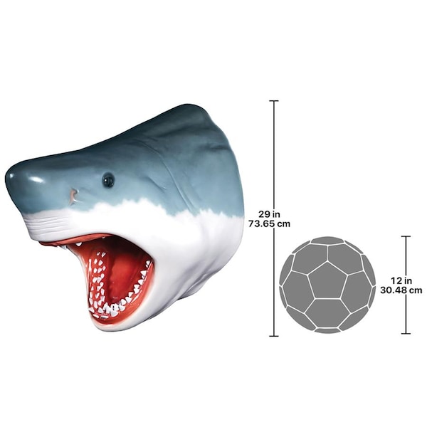 Design Toscano The Great White Shark Wall Mount Trophy Sculpture - NE130046