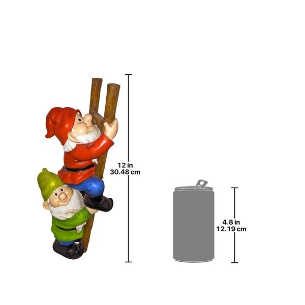 Design Toscano Up the Ladder: Climbing Garden Gnome Statue - QM2360100