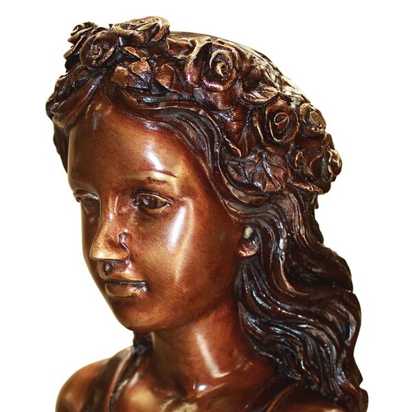Design Toscano Leaf Maiden Cast Bronze Garden Statue - KW58490