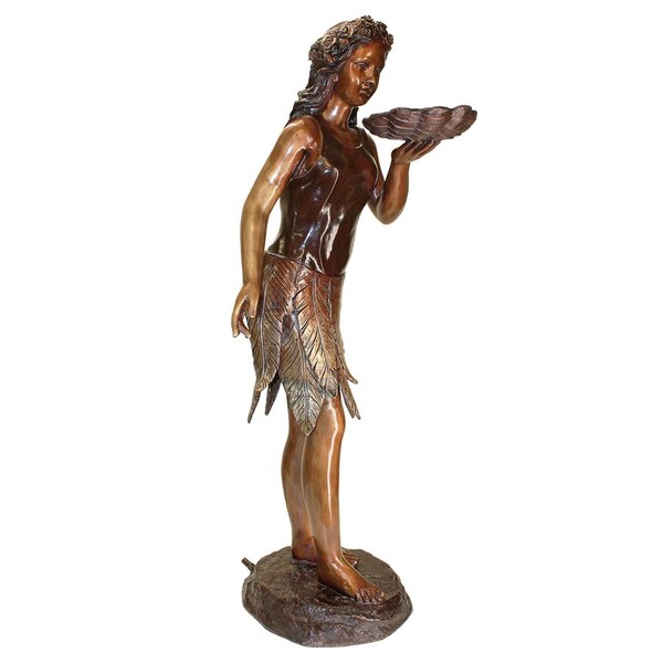 Design Toscano Leaf Maiden Cast Bronze Garden Statue - KW58490