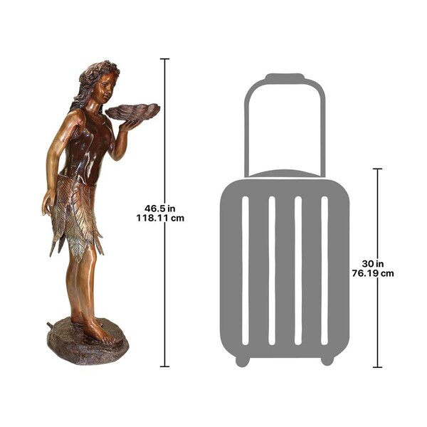 Design Toscano Leaf Maiden Cast Bronze Garden Statue - KW58490