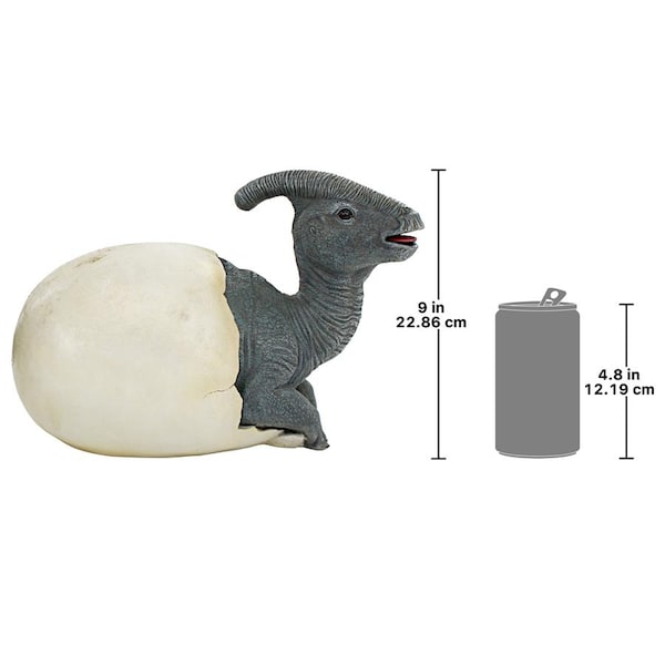 Design Toscano Prehistoric Parasaurolophus Dinosaur Egg Hatchling Garden Statue - QM2822700