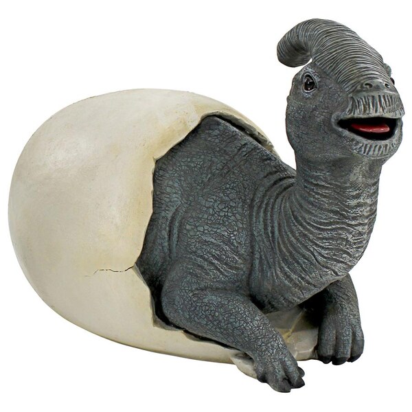 Design Toscano Prehistoric Parasaurolophus Dinosaur Egg Hatchling Garden Statue - QM2822700