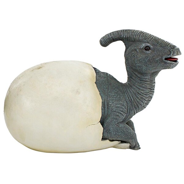 Design Toscano Prehistoric Parasaurolophus Dinosaur Egg Hatchling Garden Statue - QM2822700