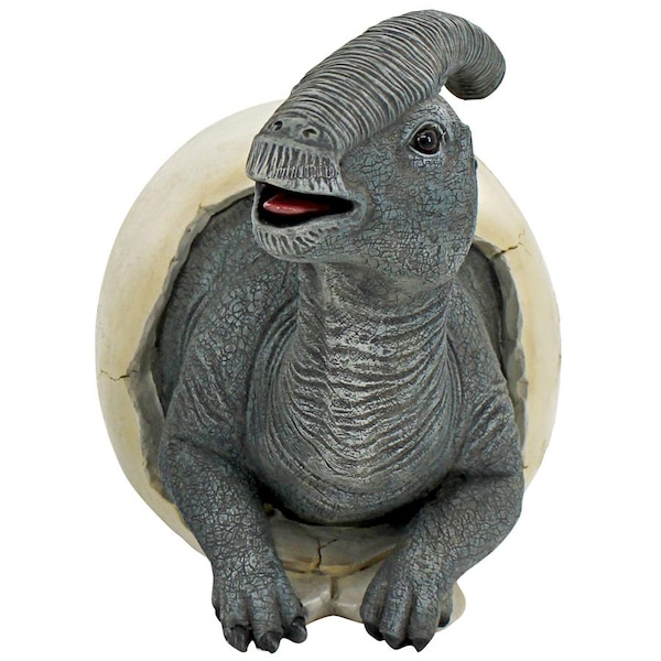 Design Toscano Prehistoric Parasaurolophus Dinosaur Egg Hatchling Garden Statue - QM2822700