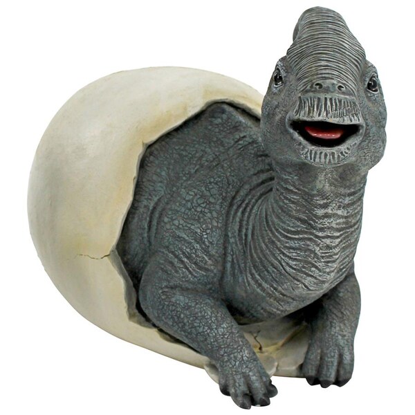 Design Toscano Prehistoric Parasaurolophus Dinosaur Egg Hatchling Garden Statue - QM2822700