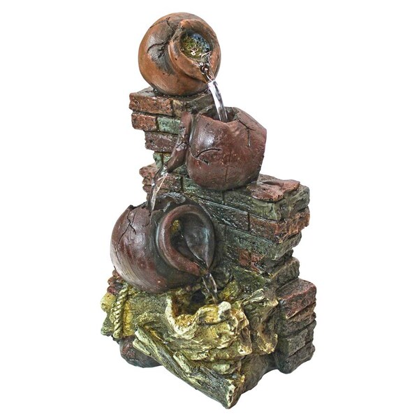 Design Toscano Villa La Piccolina Cascading Urns Illuminated Garden Fountain - QN154039