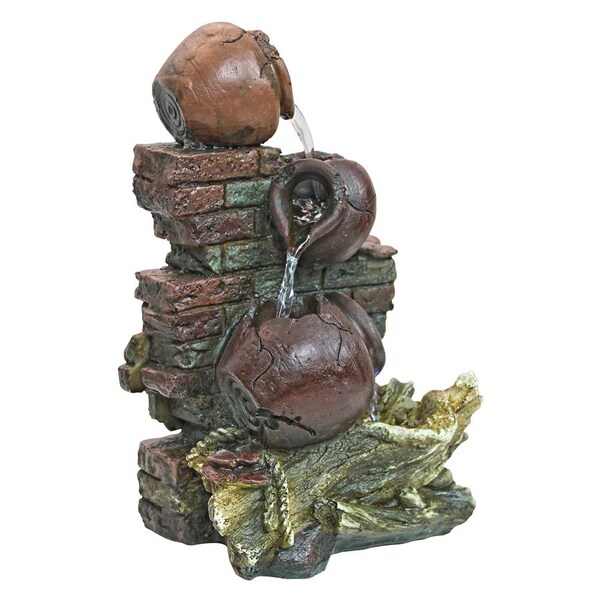 Design Toscano Villa La Piccolina Cascading Urns Illuminated Garden Fountain - QN154039