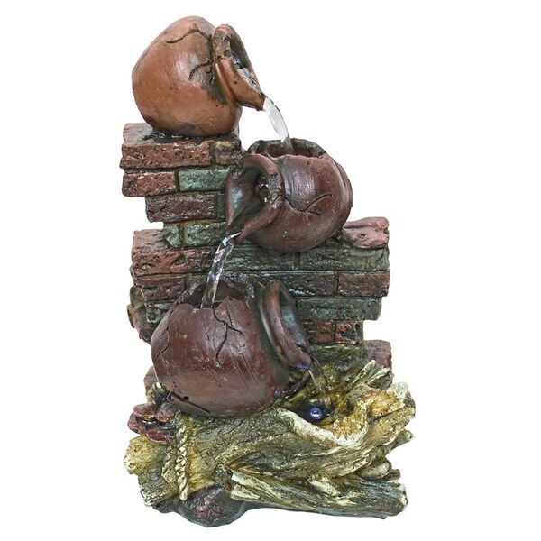 Design Toscano Villa La Piccolina Cascading Urns Illuminated Garden Fountain - QN154039
