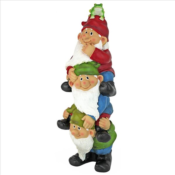 Design Toscano Tower of Three Gnomes and Frog Statue - QM2360300
